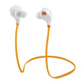 Mpow Swift Bluetooth 40 Wireless Sport Headphones Sweatproof Stereo Bluetooth Earbuds Earphones Car Hands-free Headsets Wmicrophone  for Sports  Running  Gym  Exercise  with High-fidelity Stereo Sound via apt-X for iPhone 6 6plus 5S 4S Galaxy S6 S5 and iOS android Smartphones Orange