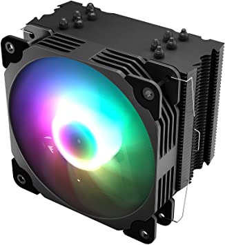 Vetroo V5 CPU Air Cooler w/ 5 Heat Pipes 120mm PWM Processor Fan Intel/AMD Universal Socket w/Addressable RGB Lights (V5, Black)