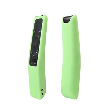 SIKAI Silicone Remote Case For Samsung BN59-01259B BN59-01259E BN59-01260A Smart TV Remote Cover Shockproof Remote Skin Holder Texture Design Anti-slip with Lanyard (Luminous Green)