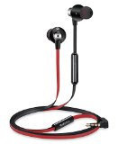 AUDIOMAX EM-7R Premium In-Ear Earphones Noise-isolating HeadphonesEarbudsHeadset with Mic and Volume and Audio Control Red