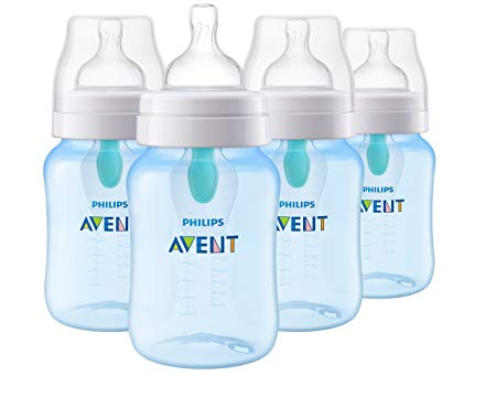 Philips Avent Anti-colic Baby Bottle with AirFree vent 9oz 4pk Blue, SCF405/44