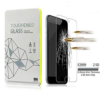 Leesentec 2- Pack Apple iPhone 6s Plus iPhone 6 Plus Glass Screen Protector with 9H HD Shockproof and Scratches Resistant Tempered Glass Technology Compatible for Regular iPhone 6s /6 Plus 5.5''