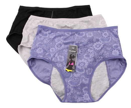 YOYI FASHION Women Menstrual Period Briefs Jacquard Easy Clean Panties Multi Pack