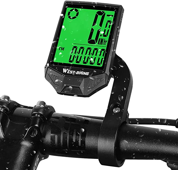 West Biking Bike Computer, Bicycle Speedometer, Wireless Cycling Odometer, Multifunctional & Waterproof, Smart Touch Backlight, HD Digital LCD Big Display, Auto Power Off & Wake-up, Easy to Install