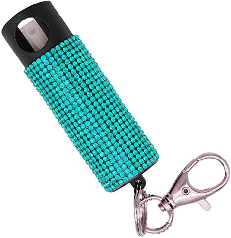 Guard Dog Bling-it-On Pepper Spray – Fashionable Key Holder - 16ft (5m) Spray Range - Glitter Pepper Spray