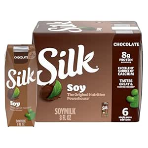 Silk Shelf-Stable Soy Milk Singles, Chocolate, Dairy-Free, Vegan, Non-GMO Project Verified, 8 oz., 6 Pack