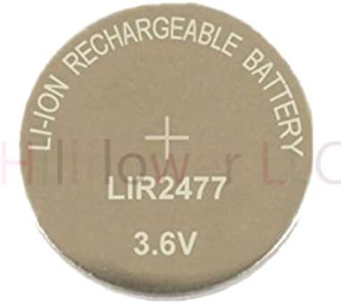 Hillflower 5 Piece LIR2477 2477 CR2477 LM2477 BR2477 Rechargeable Bulk 3.6V Long Duration Lithium Battery