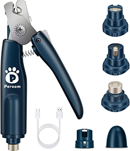 Peroom Dog Nail Grinder-Upgrade Electric Pet Nail Trimmer Professional Painless Paws Grooming & Smoothing for Small Medium Large Dogs and Cats
