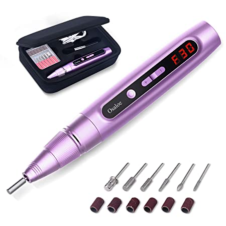 Rechargeable 30000 rpm Osaloe Acrylic Nail Drill, Portable Cordless Adjustable Speed E-File with Long Battery Life, for Acrylic, Gel Nails Professional for Manicure Pedicure Salon, Home Use, Travel