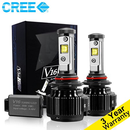 CougarMotor LED Headlight Bulbs All-in-One Conversion Kit - H11 (H8, H9) -7,200Lm 60W 6000K Cool White CREE - 3 Year Warranty