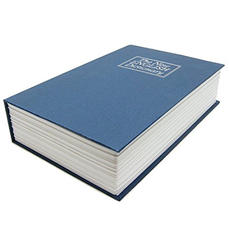 BlueDot Trading Dictionary Secret Book Hidden Safe with Key Lock, Small, Blue