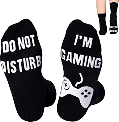Graduation Gifts for Him Boyfriend,Fathers Day Socks Gifts for Dad Husband Men from Daughter Son Wife Kids,Birthday Valentines Day Christmas Funny Gamer Present for Teen Boys-Do Not Disturb I'm Gaming