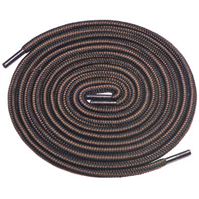 Birch 1/5" Thick Tough and Heavy Duty Round Boot Shoelaces for Boots and Hiking Shoes.