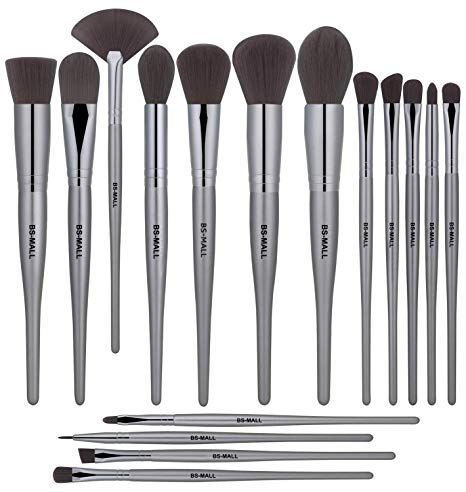 BS-MALL Makeup Brush Set Premium Synthetic Bristles Powder Foundation Blush Contour Concealers Lip Eyeshadow Brushes Kit (18 PCS)