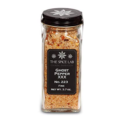 The Spice Lab Premium Gourmet Ghost Pepper Sea Salt - Spicy Super Super Hot! - French Jar - XXX 4X Hotter - We Dare You!