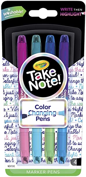 Crayola Color Changing Pens, Bullet Journal Supplies, 8 Colors, 4Count, Multicolor