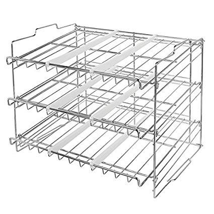 InterDesign Classico Stackable Canned Food Organiser Storage Rack, Steel, Chrome, 44.5 x 34.4 x 34.7 cm