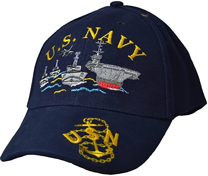 EagleEmblems Men's US Navy Ship Fleet Embroidered Ball Cap