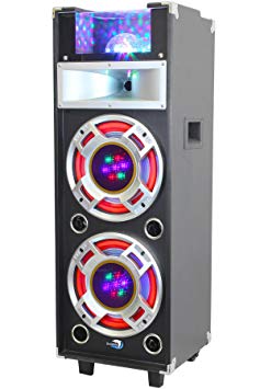 Dolphin SP-23BT Bluetooth Active DJ Party Speaker - 1600 Watts with Built-In Amplifier, SD & USB Card Reader, FM Radio, AUX Input and Sound Activated Lights