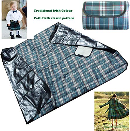 Zen Formosa All Purpose Durable Outdoor Picnic Blanket Camping Mat Moisture Resistant Polyester Top, Back Side Sand, Waterproof Stains-Resistant PVC Underside Lining Dark Green Colour