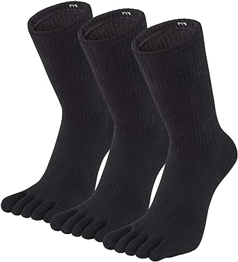 Toe Socks for Men 5 Finger Cotton Athletic Running Wicking 4 Pack/3 Pack