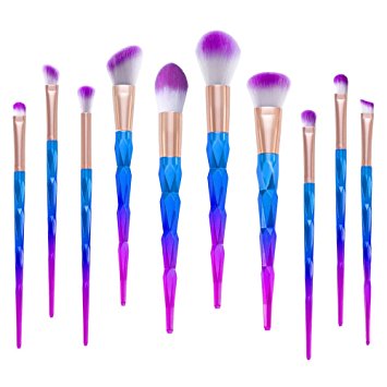 Esonstyle Makeup Brush Set, 10pcs Makeup Brushes Powder Foundation Blush Contour Fan Brush Eyeshadow Blending Brushes (10pcs)