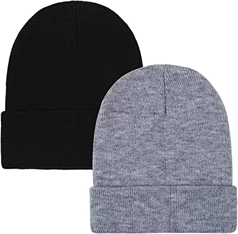 Cooraby Winter Beanie Cap Warm Knit Cuff Skull Beanie Caps for Men or Women