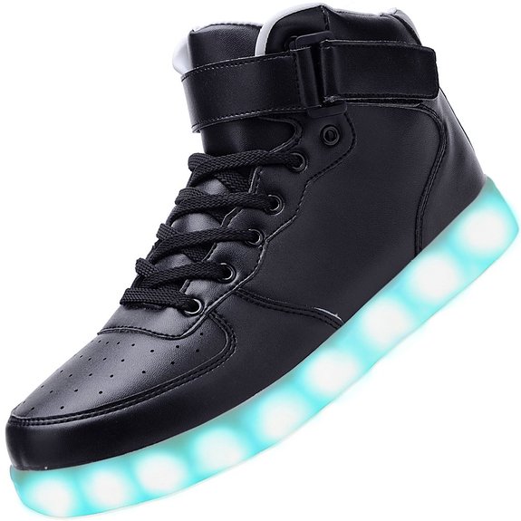Odema Women High Top USB Charging LED Shoes Flashing Sneakers