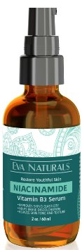 Niacinamide Vitamin B3 5 Serum - Anti Aging Anti Wrinkle - Visibly Reduces Appearance of Acne Wrinkles Fine Lines Dark Spots and Hyperpigmentation Mostiurizer Cream Serum by Eva Naturals 2 oz
