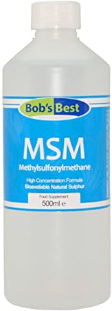 MSM Liquid Bioavailable Natural Sulphur Supplement High Concentration Formula Methylsulfonylmethane - 500ml (Half Litre)