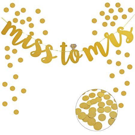 Miss to Mrs Banner,For Bridal Shower and Bachelorette Party Decoration Supplies