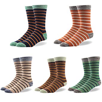 Odor Resistant Men Dress Crew Socks Cute -Funky Colors Novelty Style Classic Pattern Men's Gift