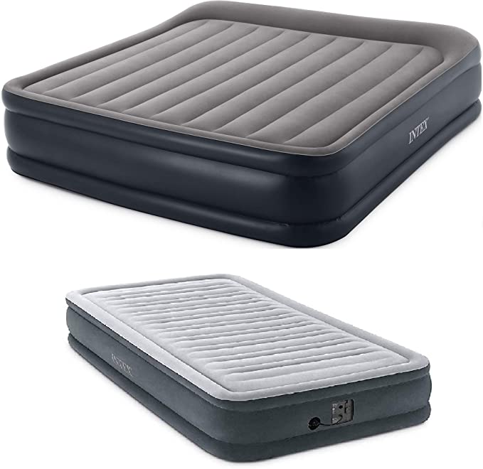 Intex King Deluxe Pillow Air Mattress & Dura Beam Plus Twin Airbed