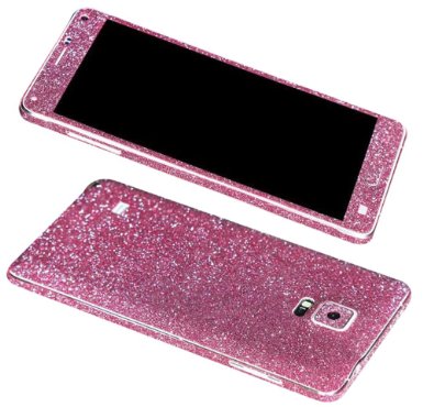 Dreams Mall(TM)Bling Glitter Crystal Diamond Whole Body Protector Film Sticker for Samsung Galaxy Note 4-Rose