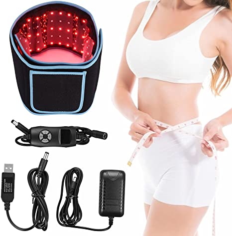 H HUKOER Red Infrared Light Therapy Device, Waist Belt,660nm LED Red Light and 850nm Near-Infrared Light are Used for Pain Relief and Muscle Relaxation,Red Light Therapy for Body.
