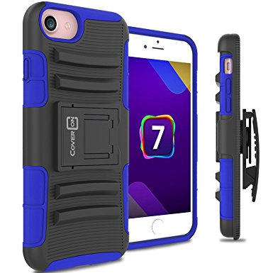 iPhone 7 Holster Case, CoverON® [Explorer Series] Holster Hybrid Armor Belt Clip Hard Phone Cover For Apple iPhone 7 (4.7) Holster Case - Electric Blue