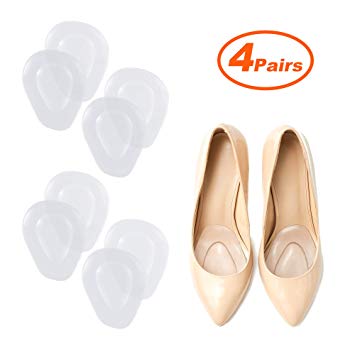 Ball of Foot Cushions for Women High Heel-4 Pairs (8 Pieces)-Soft Gel Insole Metatarsal Pads Shoe Inserts - Mortons Neuroma Callus Metatarsal Foot Pain Relief Bunion Forefoot Cushioning (Transparent)