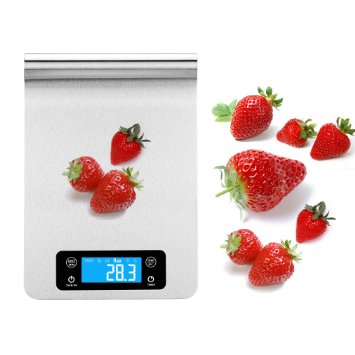 Kitchen Scale, RISEPRO® Digital Kitchen Scale Slim Design Food Scale Easy to Clean Stainless Steel with Touch Screen CM-103