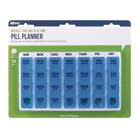 Ezy Dose One-Day-At-A-Time Weekly Medication Pill Planner (Medium)