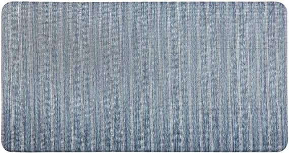 J&V TEXTILES 20" x 39" Oversized Cushioned Embossed Gentle Step Anti-Fatigue Kitchen Mat (Woven 04 Blue)