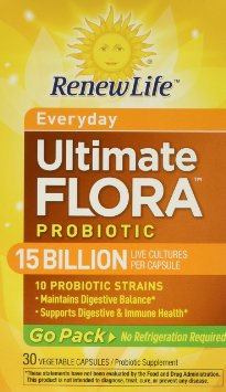 Renew Life Ultimate Flora Everyday Probiotic Go Pack 15 Billion (Formerly RTS Daily), 30 count
