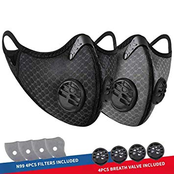 WNIEYO Dust Mask, Hanging Ear and Reusable Breathing Mask, With Extra N99 Activated Carbon Filter for Dust Protection, Pollen Allergy, Gardening, Sports, Cycling and Running in Cold Weather(2)