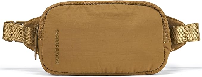 Mini Belt Bag 0.7L, Pander Waterproof Mini Everywhere Fanny Pack Purse for Women and Men. (Solid, Brown)