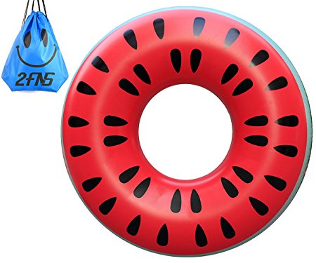 Swimming Pool Float, Giant Inflatable Watermelon Pool Toys for Adults Kids, Inner Tube Swim Ring Raft, 4 Ft.