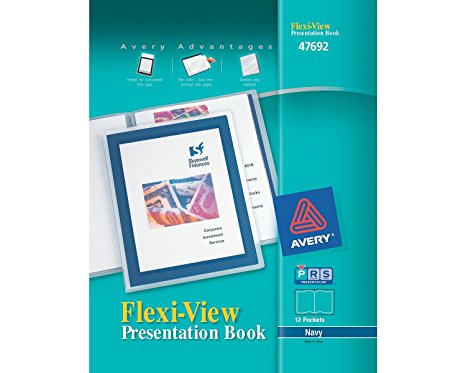 Avery Flexi-View Presentation Book, Blue, 12-Page Book (47692)