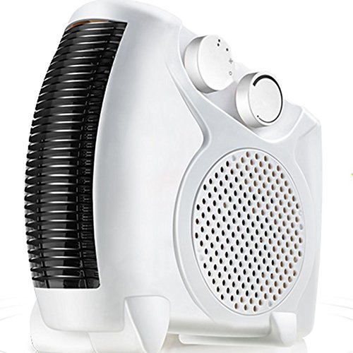 Electrical Fan Heater, Portable 2KW Heater with Adjustable Thermostat Temperature Control. Compact and Space Saving Design Ideal for Homes, Offices & Workplaces. (White)