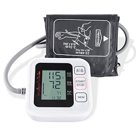 Blood Pressure Monitor，COULAX Upper Arm Blood Pressure Monitor with Cuff, Large LCD Display & 2 User Mode(2×120 Reading Memory), USB/Battery Powered, WHO Indicator & Heartbeat Detector, FDA-approved