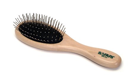 Safari Pin Brush for Dogs with Wood Handle