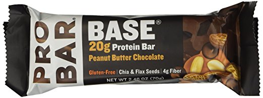 Probar Base Protein Bar - PEANUT BUTTER CHOCOLATE 2.46oz per bar, 12 bars
