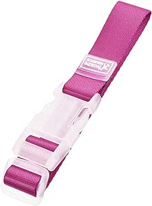 uxcell Add a Bag Luggage Strap 300x25mm, Adjustable Suitcase Connect Belt with Buckle Nylon Travel Packing Accessory, Pink